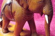 Vintage Handcarved Wooden Elephant