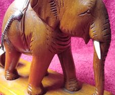 Vintage Handcarved Wooden Elephant
