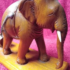 Vintage Handcarved Wooden Elephant