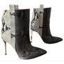 Authentic Paris Texas python snakeskin leather two tone ankle boots 100mm approx. Size 3 Image 3
