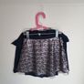 Girls 5-6yrs navy cotton frilled top. Image 2