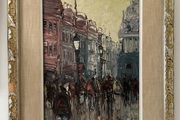 Original oil painting of a Parisian street