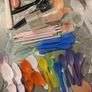 Mixture of plastic cutlery,2 metal spoons,measuring spoons/cups and mini straws Image 5