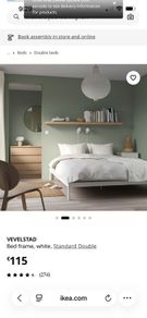 IKEA VEVELSTAD White standard double bed frame