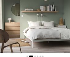 IKEA VEVELSTAD White standard double bed frame