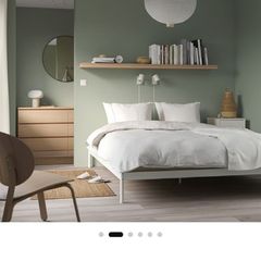 IKEA VEVELSTAD White standard double bed frame