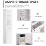 Bathroom Storage Cabinet with 3-tier Shelf Drawer Door, Floor Cabinet Free Standing Tall Slim Side Organizer Shelves, White Image 3