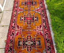 XL Persian Serab Heriz Hand Knotted Runner Rug Carpet