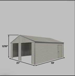 21ft x 19ft steel shed   price drop
