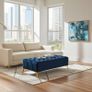 Chester Lux Coffee Table / Long Footstoll in Beige Velvet with Gold Legs 120x60cm Image 7