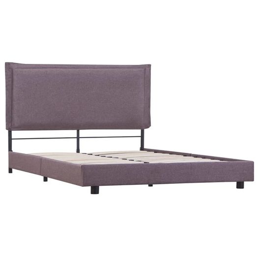 Bed Frame Taupe Fabric 135x190 cm
