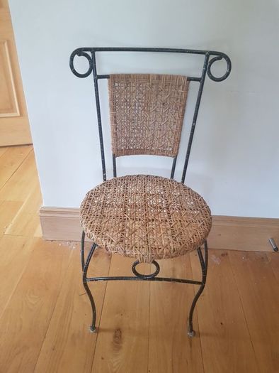 Stunning Design Show Piece Wrought Iron and Rattan Chair