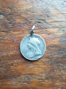 Antique 1887 Queen Victoria Golden Jubilee Silver Commemorative Medal Pendant