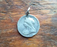 Antique 1887 Queen Victoria Golden Jubilee Silver Commemorative Medal Pendant