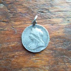 Antique 1887 Queen Victoria Golden Jubilee Silver Commemorative Medal Pendant
