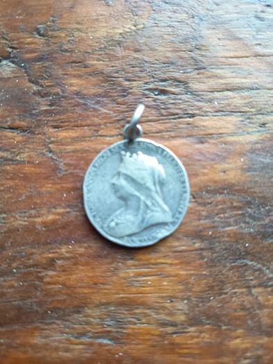 Antique 1887 Queen Victoria Golden Jubilee Silver Commemorative Medal Pendant