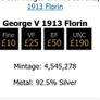 Silver 1913 ( rare year) Florin George V English Silver WW1 Image 3
