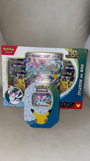 Pokemon 30th Anniversary Sylveon ex box and tin bundle