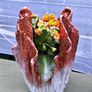 Handmade Flower Pots - Abstract Gold, Copper, Silver Flower Pot - Unique Drape Vase Image 8