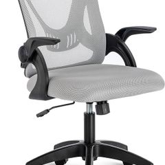 NEW SALE | Office Desk Chair, Ergonomic Mesh Chair With 90 Degree Flip-up Armrest Swivel Computer Chair With Lumbar Support, Adjustable Height, Back Support