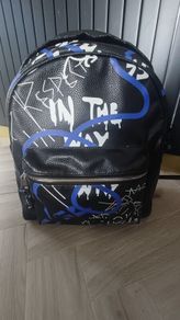Zara large leather backpack