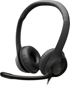 Logitech H390 Wired Headset, Stereo Headphones with Noise Cancelling Microphone, USB-A - Black