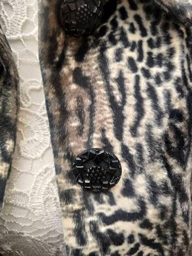 1950s style animal print Faux Fur jacket