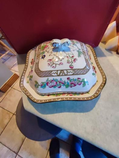 Vintage Bridgwood Indian Tree Dish With Lid