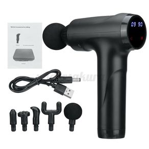 Massage Gun with LCD display and 6 heads.