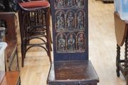 Vintage Gothic Revival Carved High-Back Chair