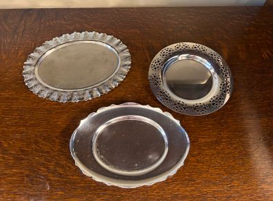 Trio of Vintage EPNS Trays
