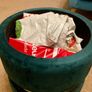 Deep green Art Deco pouffe with storage Image 5