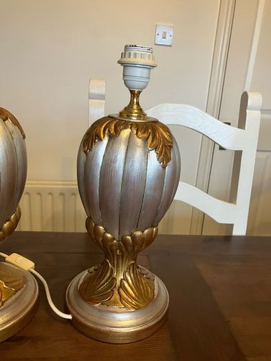 Two large table lamps - Gold & Silver