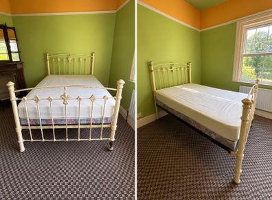 Antique Victorian Double brass and iron bed