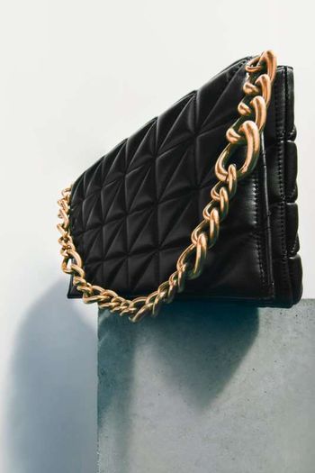 Zara Quilted Shoulder Bag With Chain