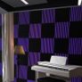 MULTIPLE COLOURS AVAILABLE 48 x Acoustic Foam Wedges Wall Panels - 1" x 12" x 12" - Purple / Black - Sound Absorption for Studios 1" x 12" x 12" Image 2