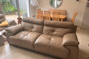 Sofa 3 seater x 2 &amp; footstool