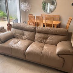Sofa 3 seater x 2 & footstool