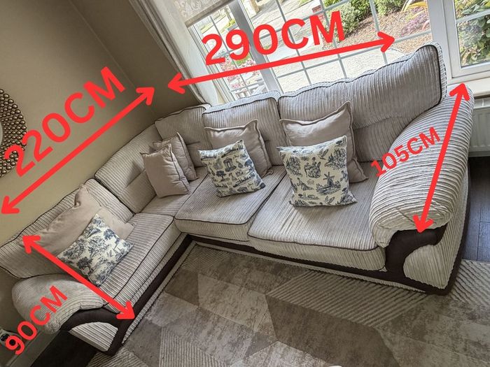 Fabulous L shape couch with matching armchair