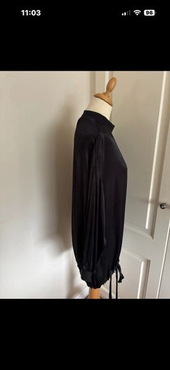 Black drawstring dressy top size 12