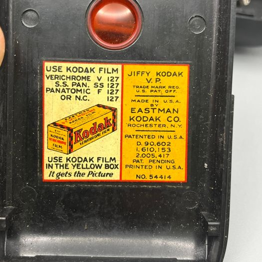 Jiffy Kodak Vp Vest Pocket Bakelite 127 Camera with Original Leather Case-SPARES