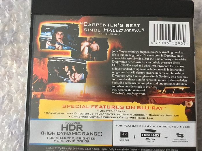 Christine 4K  Stephen King 35th Anniversary Edition American Import