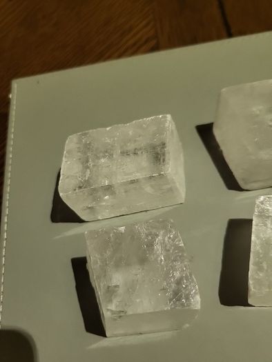 Optical calcite mineral specimens