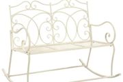 Garden Bench 104 cm Iron Antique White