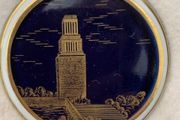 Vintage GDR Buchenwald Glockenturm Memorial Medallion in Box