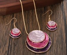 Matching purple necklace and earrings