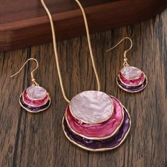 Matching purple necklace and earrings