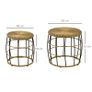 2-Piece Garden Tables Balcony Tables, Boho Style, Weather Resistant, Black + Khaki Image 3
