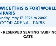 Twice this is for concert tickets