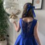 confirmation dress age 11 , blue , beading . Image 2